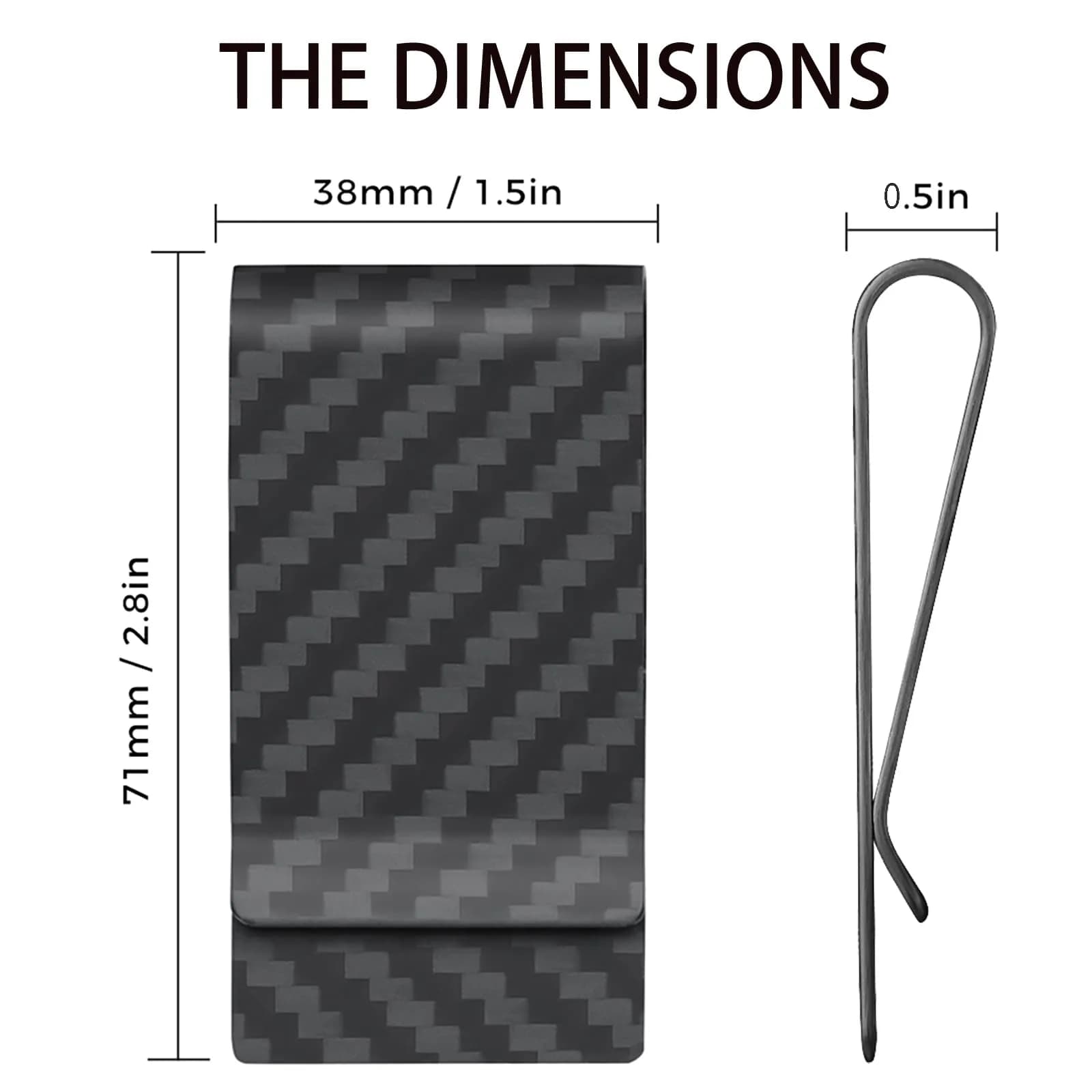 CL CARBONLIFE Carbon Fiber Money Clip Wallet Matte Black | RFID Blocking Slim Minimalist Holder for Men - view 8