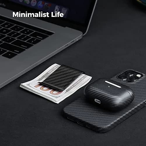 CL CARBONLIFE Carbon Fiber Money Clip Wallet Matte Black | RFID Blocking Slim Minimalist Holder for Men thumbnail 2