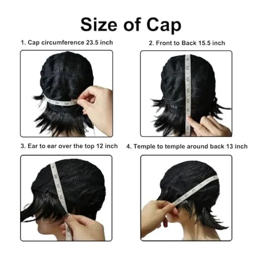 OMORFIEER Short Straight Black Hair Cosplay Wig 25cm (9.8 Inches) | Heat Resistant Synthetic Fiber for Men & Boys thumbnail 4