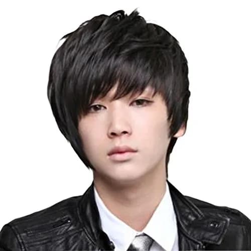 OMORFIEER Short Straight Black Hair Cosplay Wig 25cm (9.8 Inches) | Heat Resistant Synthetic Fiber for Men & Boys thumbnail 1
