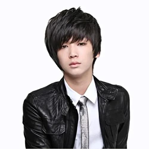 OMORFIEER Short Straight Black Hair Cosplay Wig 25cm (9.8 Inches) | Heat Resistant Synthetic Fiber for Men & Boys thumbnail 2