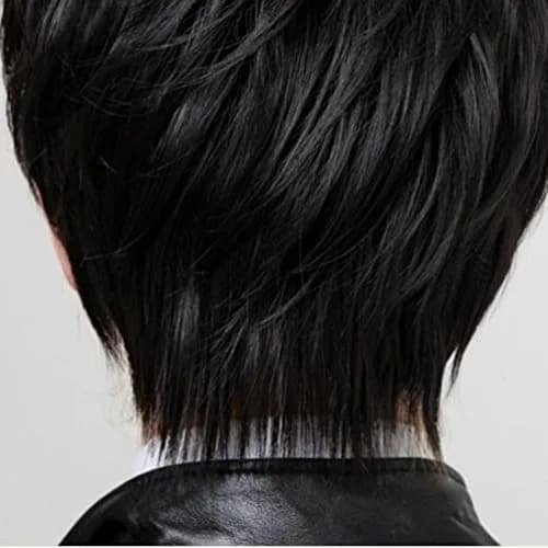 OMORFIEER Short Straight Black Hair Cosplay Wig 25cm (9.8 Inches) | Heat Resistant Synthetic Fiber for Men & Boys thumbnail 3
