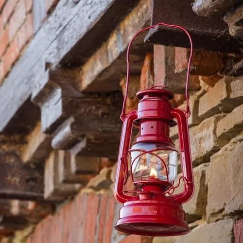 Feuerhand Hurricane Lantern, 10 Inch Kerosene Fuel Lamp, Weather Resistant Red | German Made Emergency & Patio Light thumbnail 2