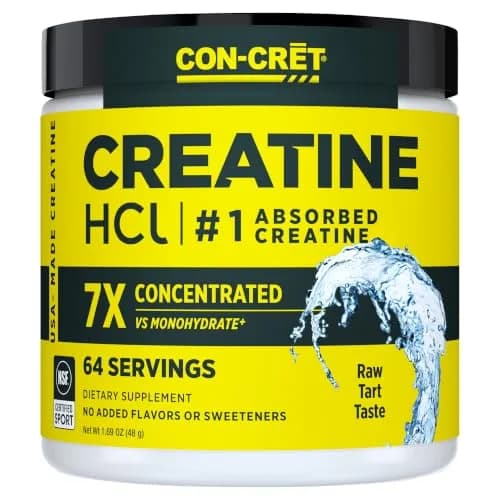 CON-CRET Creatine HCl Powder for Women and Men | Unflavored, 64 Servings | Explosive Performance & Cognitive Support thumbnail 1