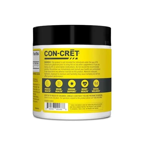 CON-CRET Creatine HCl Powder for Women and Men | Unflavored, 64 Servings | Explosive Performance & Cognitive Support thumbnail 9