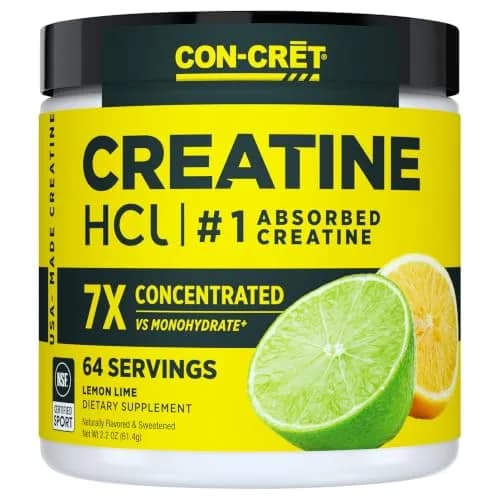 CON-CRET Creatine HCl Powder for Women and Men, Lemon Lime, 64 Servings | Explosive Performance & Bio-Available thumbnail 1