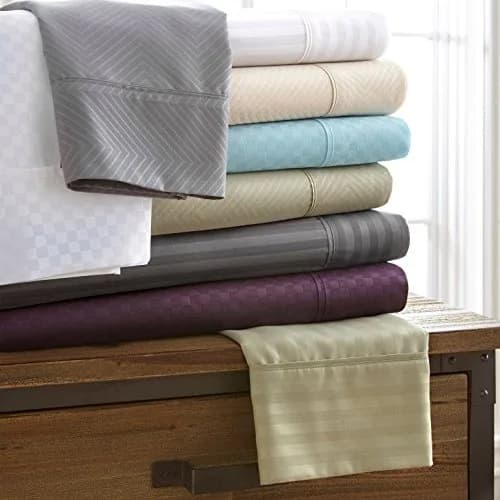 Linen Market Embossed Sheet Set King | Microfiber Breathable & Wrinkle-Free (70-120 chars) thumbnail 4