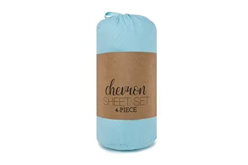Linen Market Embossed Sheet Set Queen | Chevron Aqua Microfiber, Wrinkle-Free, Breathable thumbnail 3