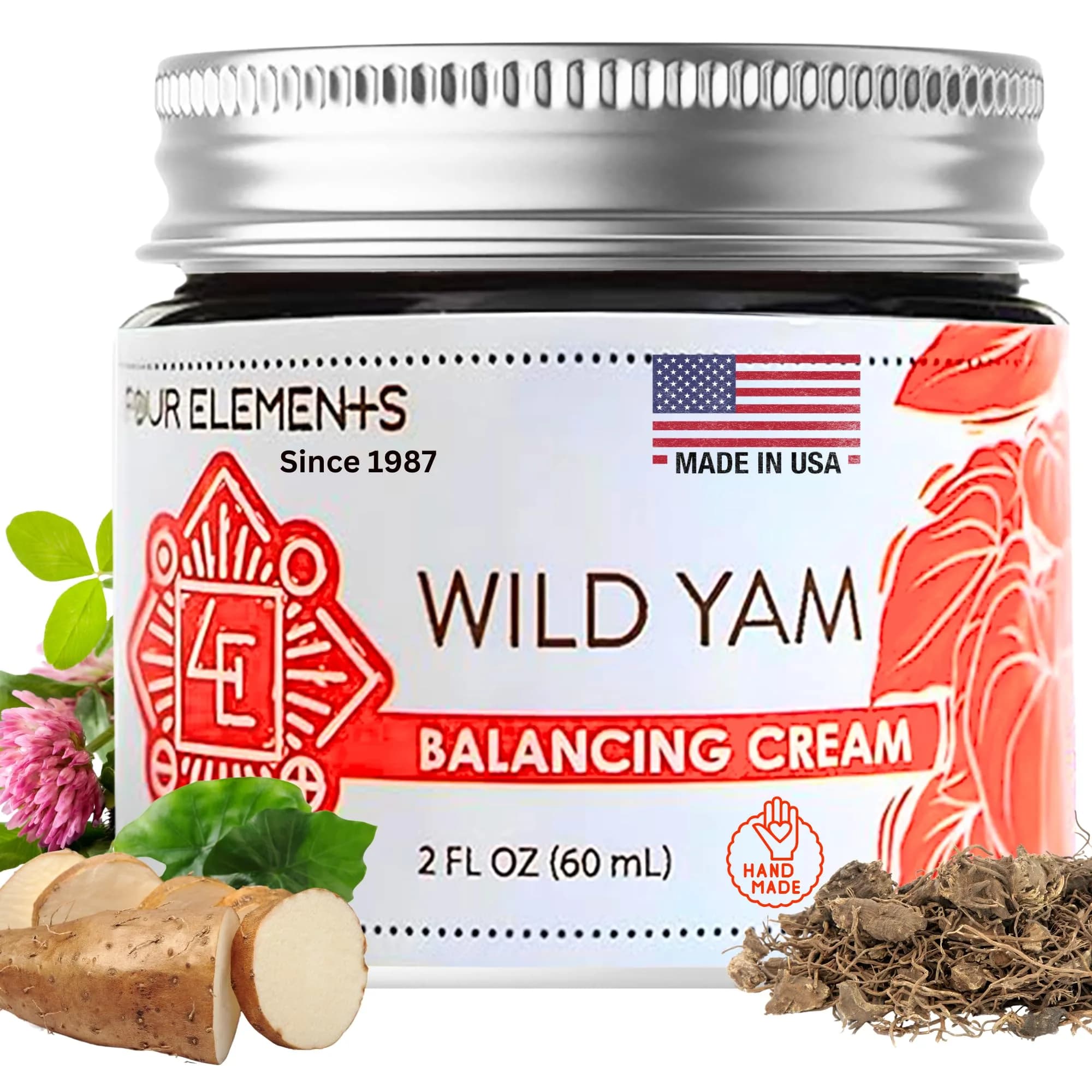 Four Elements 4E Wild Yam Balancing Cream 2 OZ | Hormone Balance Support