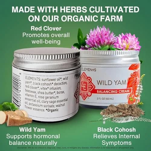 Four Elements 4E Wild Yam Balancing Cream 2 OZ | Hormone Balance Support thumbnail 7