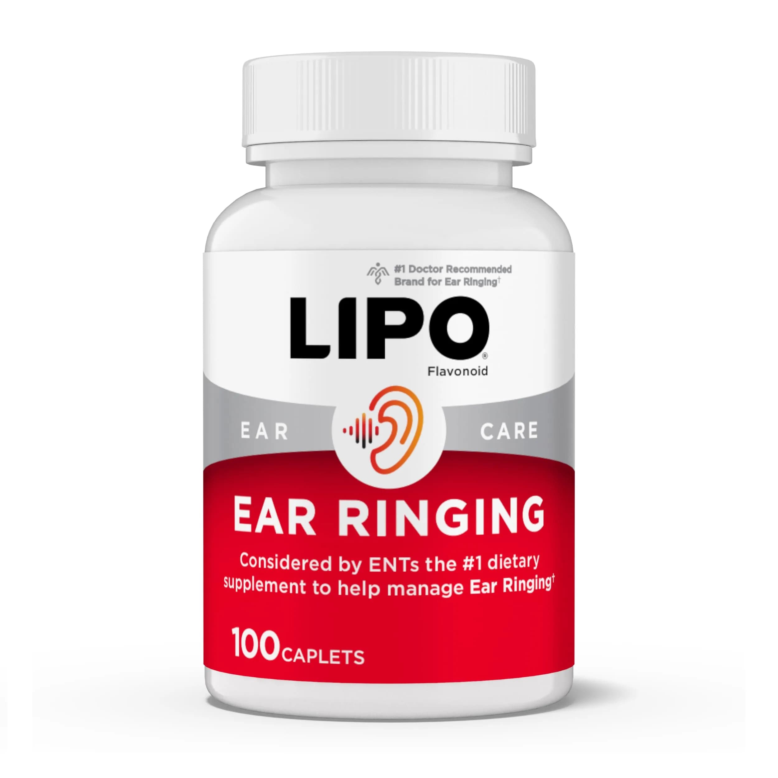 Lipo-Flavonoid Ear Ringing Support Supplement 100 Caplets | Clinically Studied Bioflavonoid Complex for Inner Ear Health - main product image