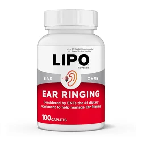 Lipo-Flavonoid Ear Ringing Support Supplement 100 Caplets | Clinically Studied Bioflavonoid Complex for Inner Ear Health thumbnail 1
