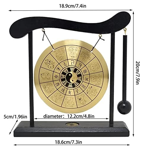 Zen Art Brass Feng Shui Desktop Zodiac Gong W1649 | Creates a Zen Environment thumbnail 6