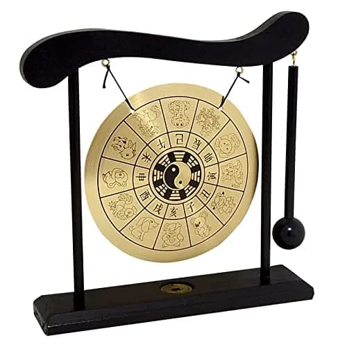 Zen Art Brass Feng Shui Desktop Zodiac Gong W1649 | Creates a Zen Environment thumbnail 2
