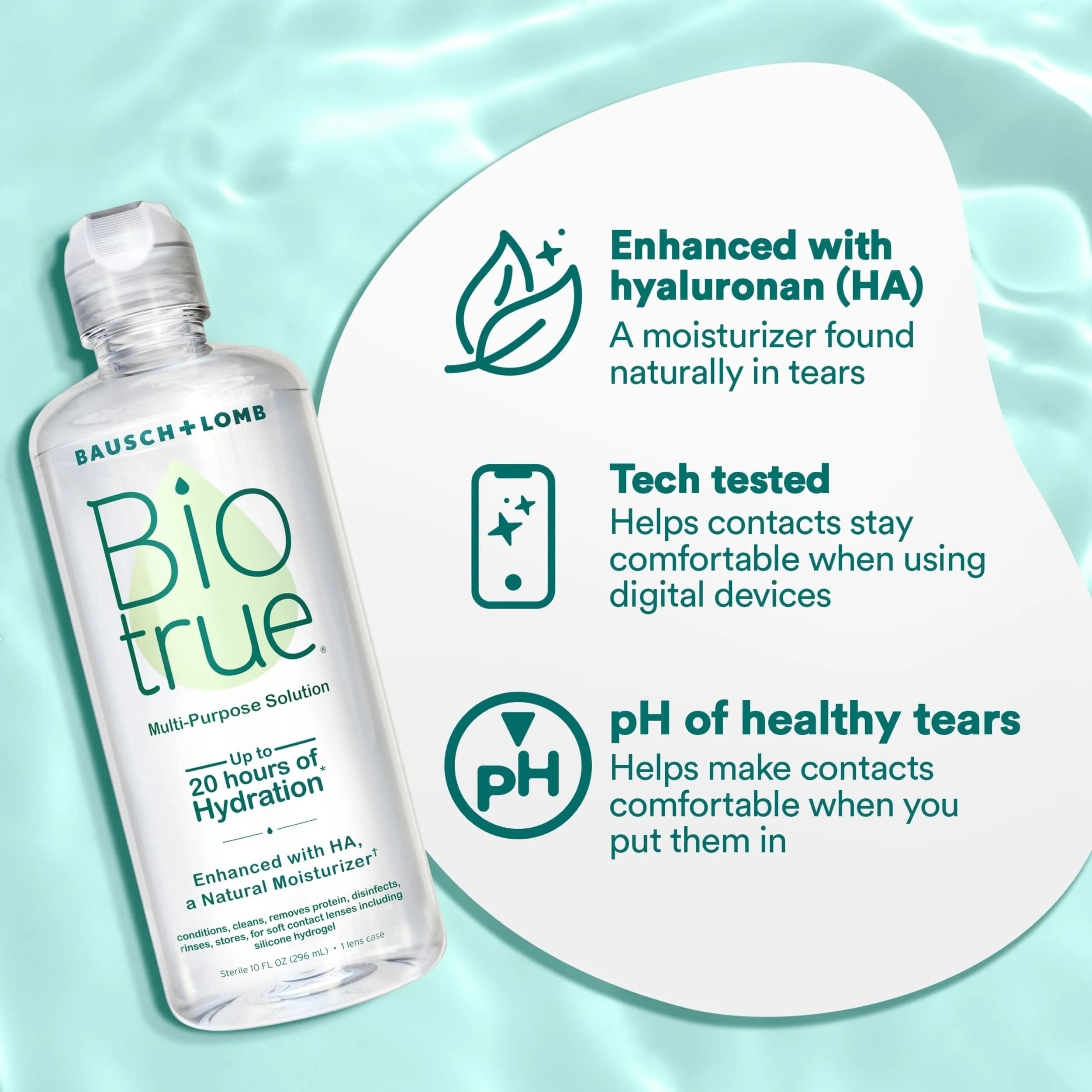 Biotrue Multi-Purpose Contact Lens Solution with Lens Case, 2 Fl Oz (59ml) | FDA Approved, Doctor Recommended - view 4