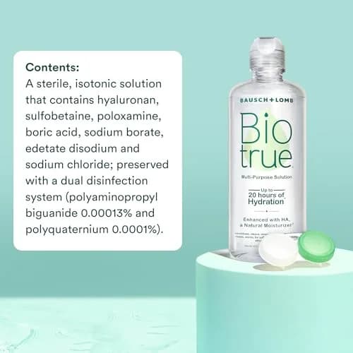 Biotrue Multi-Purpose Contact Lens Solution with Lens Case, 2 Fl Oz (59ml) | FDA Approved, Doctor Recommended thumbnail 6