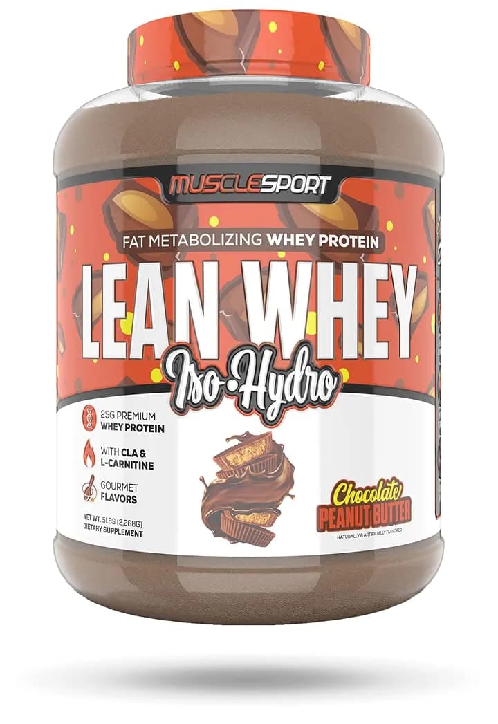 Musclesport Lean Whey Revolution™ Protein Powder - Whey Protein Isolate - Low Calorie, Low Carb, Low Fat, 25g Protein per Scoop, 5lb Chocolate Peanut Butter