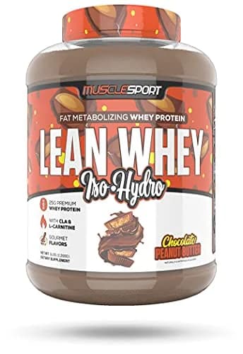 Musclesport Lean Whey Revolution™ Protein Powder - Whey Protein Isolate - Low Calorie, Low Carb, Low Fat, 25g Protein per Scoop, 5lb Chocolate Peanut Butter thumbnail 1