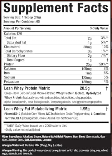 Musclesport Lean Whey Revolution™ Protein Powder - Whey Protein Isolate - Low Calorie, Low Carb, Low Fat, 25g Protein per Scoop, 5lb Chocolate Peanut Butter thumbnail 2