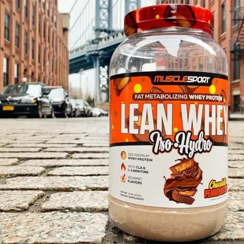 Musclesport Lean Whey Revolution™ Protein Powder - Whey Protein Isolate - Low Calorie, Low Carb, Low Fat, 25g Protein per Scoop, 5lb Chocolate Peanut Butter thumbnail 3