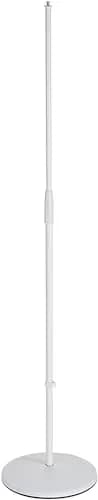 K&M König & Meyer 26010.500.76 Microphone Stand - Round Base Adjustable Height - Professional Grade - White thumbnail 1
