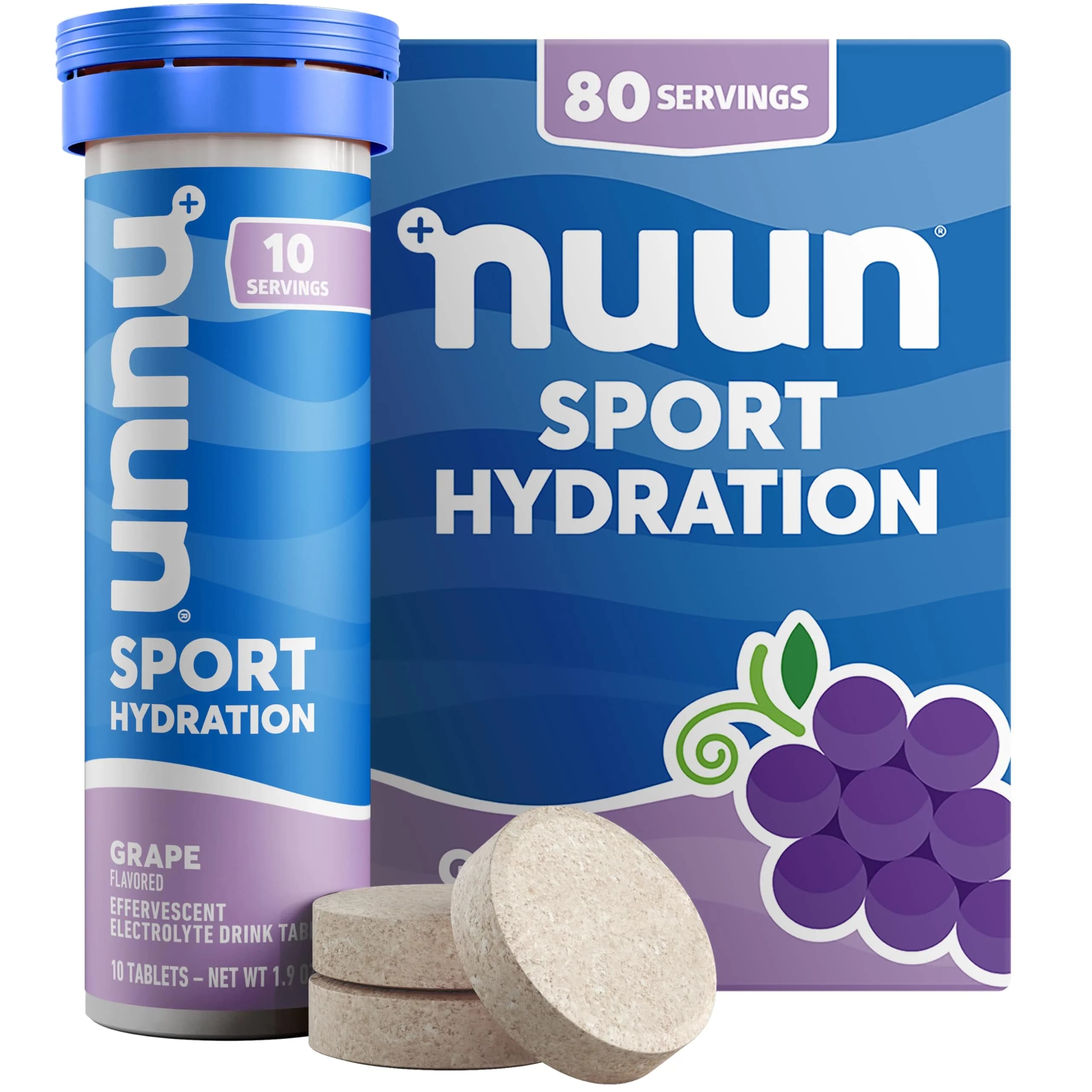 Nuun Sport Electrolyte Tablets Grape Flavor 80 Servings | Hydration Support for Active Lifestyles - main product image