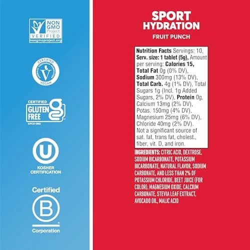 Nuun Sport Electrolyte Tablets Fruit Punch Flavor 80 Count | Hydration Support with 5 Essential Electrolytes thumbnail 5