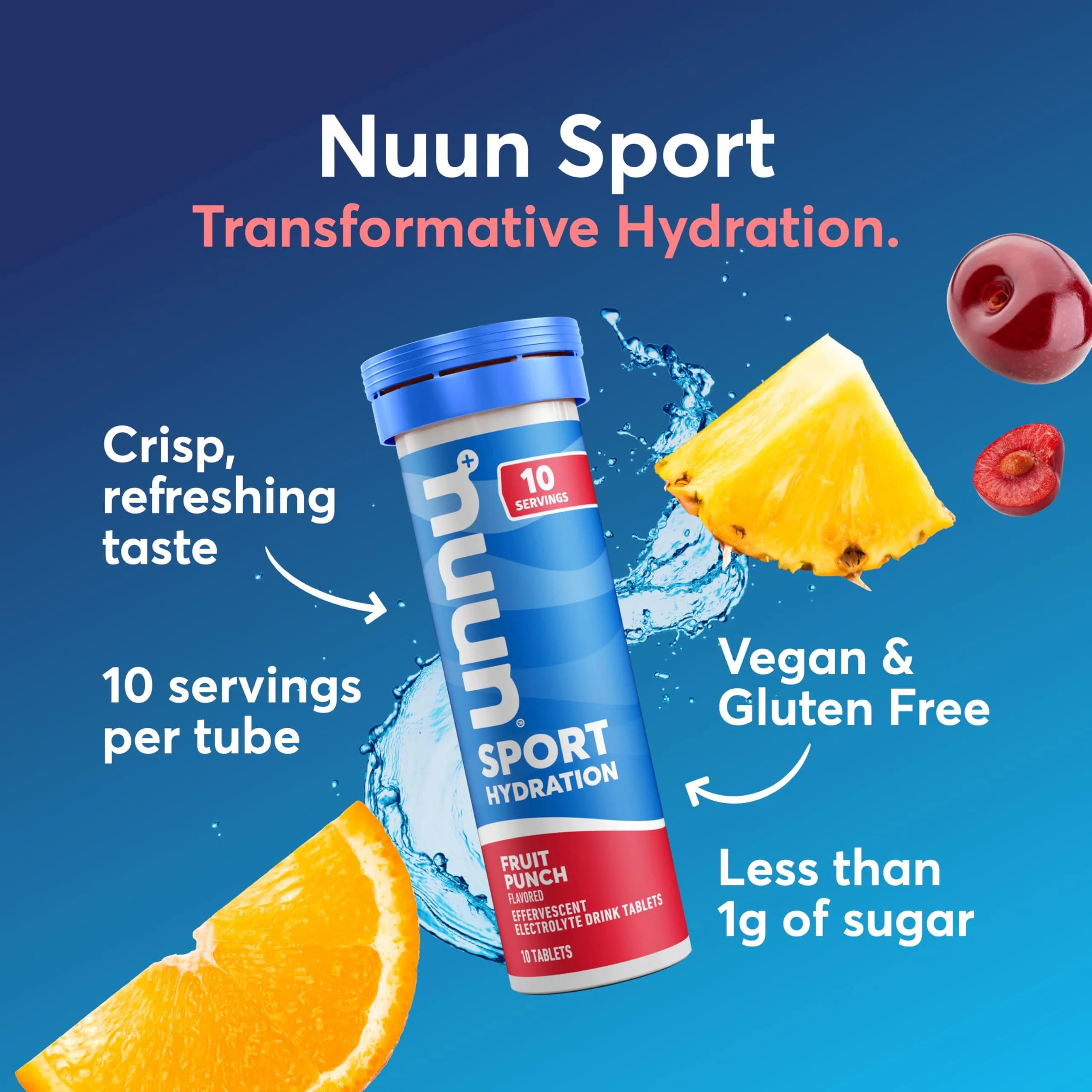 Nuun Sport Electrolyte Drink Tabs Fruit Punch Flavour - 80 Count | Essential Hydration Support - view 2