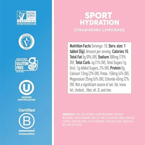 Nuun Sport Electrolyte Tablets Strawberry Lemonade 80 Count (Pack of 1) | Hydration for Active Life thumbnail 5