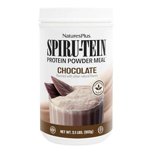 NaturesPlus Spiru-Tein, Chocolate - 2.1 lb - Plant-Based Protein with Spirulina, Vegetarian, Non-GMO thumbnail 1
