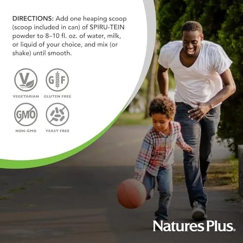 NaturesPlus Spiru-Tein, Chocolate - 2.1 lb - Plant-Based Protein with Spirulina, Vegetarian, Non-GMO thumbnail 6