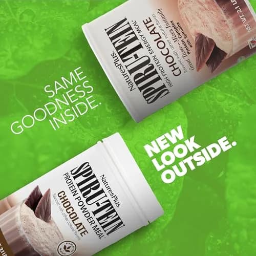 NaturesPlus Spiru-Tein, Chocolate - 2.1 lb - Plant-Based Protein with Spirulina, Vegetarian, Non-GMO thumbnail 2