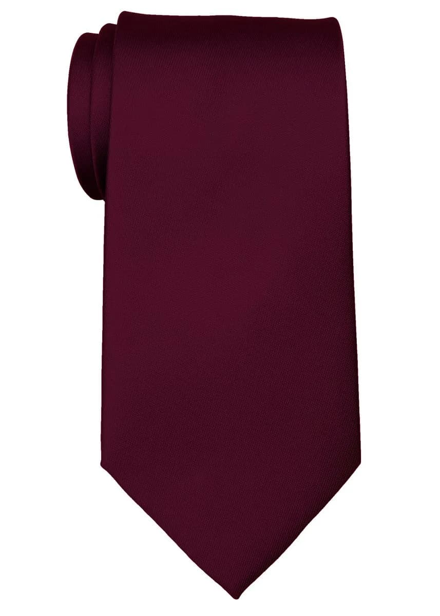 Retreez Men's Solid Plain Color Woven 3.15" Tie Necktie - Burgundy | Classic Formal & Casual Accessory