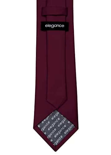 Retreez Men's Solid Plain Color Woven 3.15" Tie Necktie - Burgundy | Classic Formal & Casual Accessory thumbnail 3