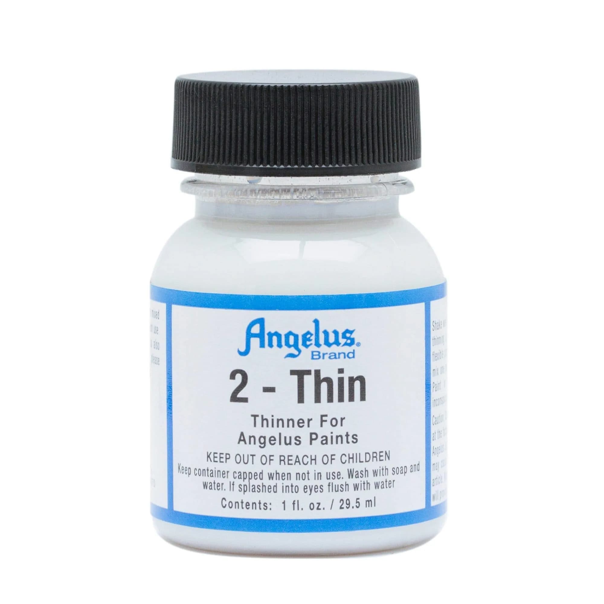 Angelus 2-Thin Leather Acrylic Paint Medium 1 oz | Thins Viscosity for Airbrush & Porous Materials — Clear