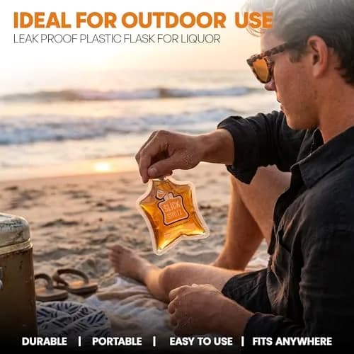 Slick Shotz 25 Pcs Heat Sealed Plastic Flask for Liquor – 3oz BPA-Free Leak Proof Reusable Drink Pouches for Alcohol in Travel thumbnail 7