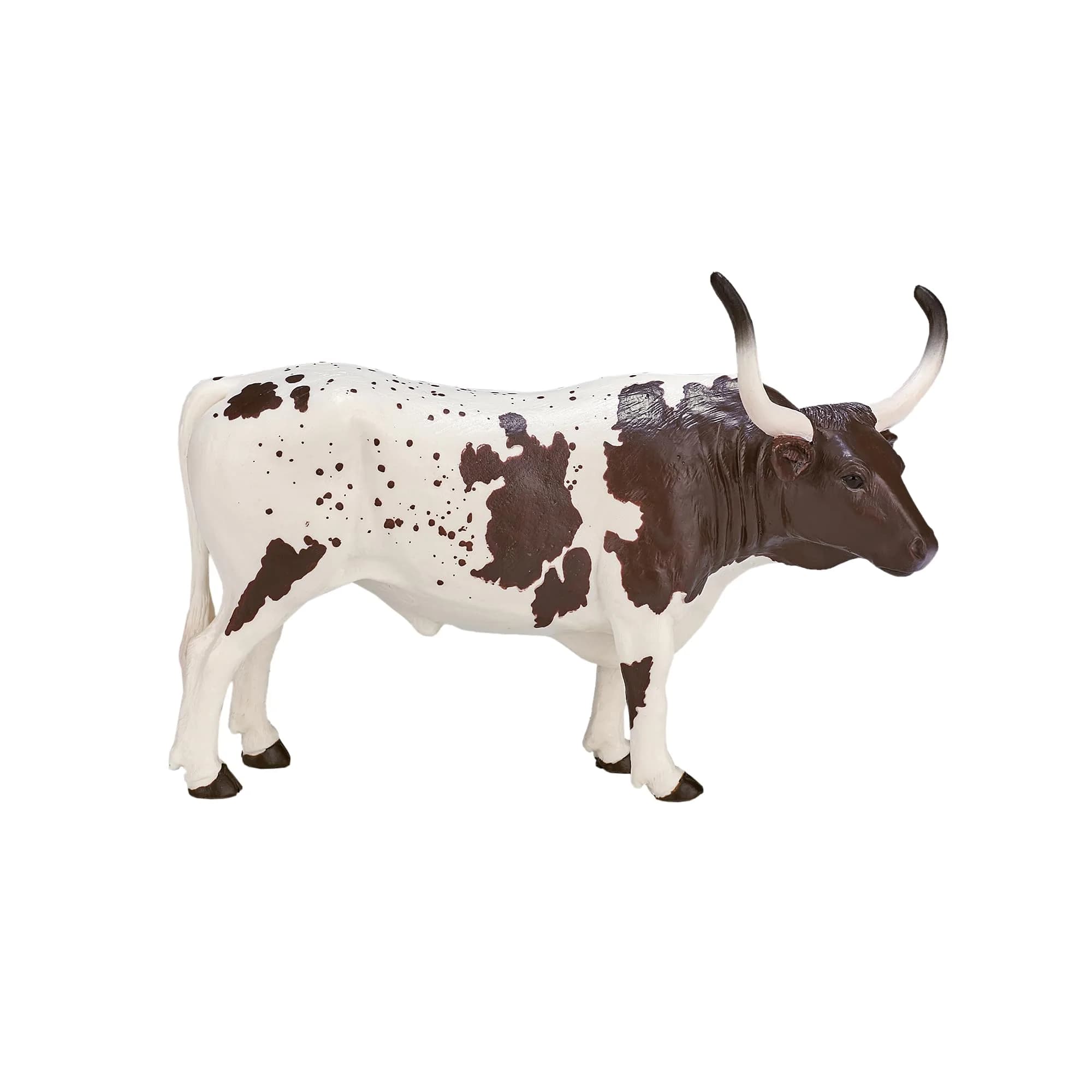MOJO Texas Longhorn Bull Figurine | Hand-Painted Farm Animal Toy | UK Design | 5.12 x 2.36 x 3.35 inches — Multicolour