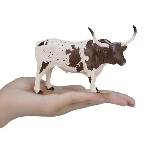 MOJO Texas Longhorn Bull Figurine | Hand-Painted Farm Animal Toy | UK Design | 5.12 x 2.36 x 3.35 inches thumbnail 4