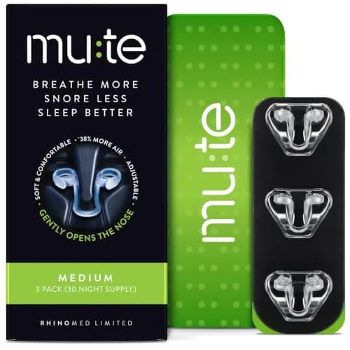 Rhinomed Mute Nasal Dilators for Sleep, Snoring Solution, Medium | Clinically Proven 38% Airflow Increase thumbnail 1