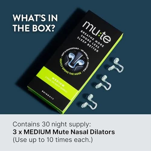 Rhinomed Mute Nasal Dilators for Sleep, Snoring Solution, Medium | Clinically Proven 38% Airflow Increase thumbnail 7