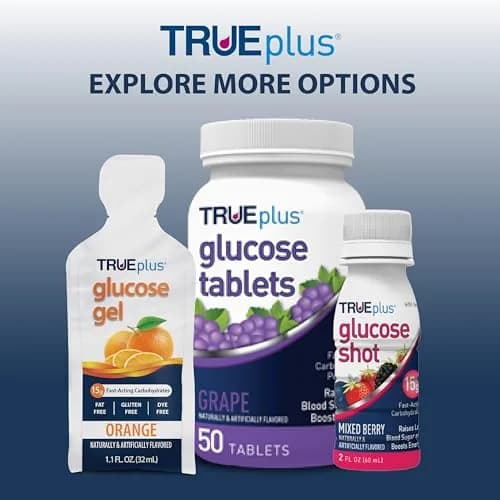 TRUEplus Glucose Gel Pouch, 15g Carbohydrates | Fruit Punch Flavor, 6 Pack, Travel-Ready, Gluten & Fat Free thumbnail 6