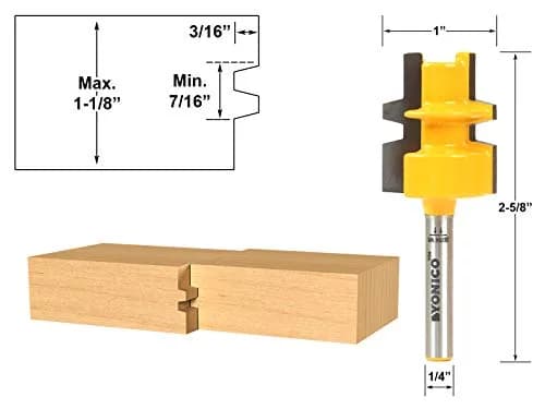 Yonico Router Bits Reversible Glue Joint 1-1/8-Inch | Perfect for Strong Glue Joints, 1/4" Shank thumbnail 2