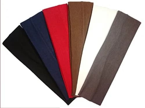 Kenz Laurenz Cotton Headbands 6 Pack | Soft Elastic Sports Fashion Headbands for Teens & Women thumbnail 2
