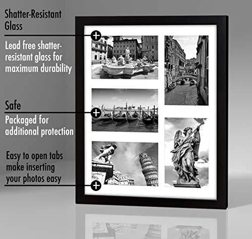Americanflat 4x6 Collage Picture Frame - Fits 5 - Engineered Wood - Black thumbnail 7