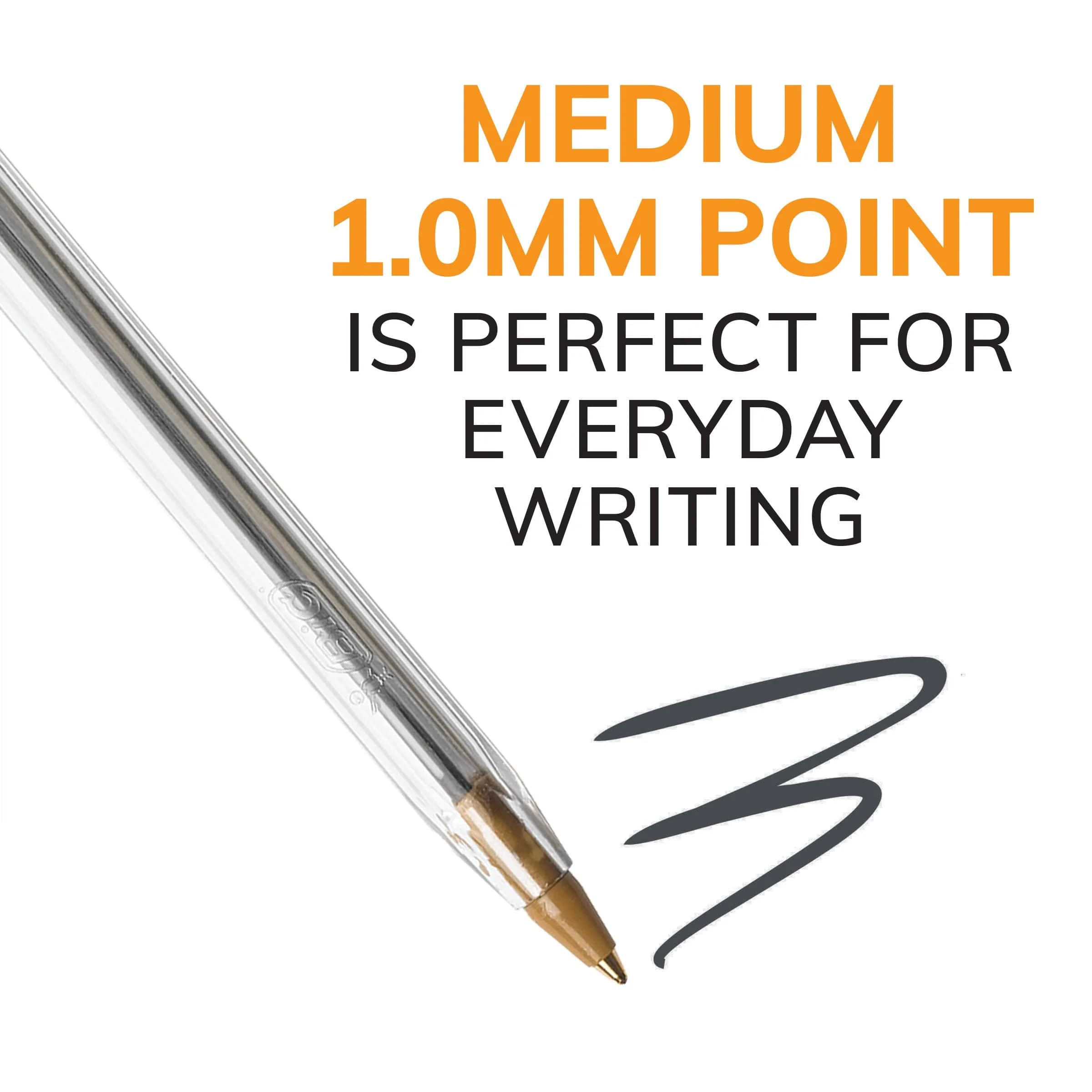 BIC Cristal Xtra Bold Ballpoint Pen, Medium Point (1.0mm) Black Ink, Single Pen – Smooth Writing for Bold Expressions - view 2