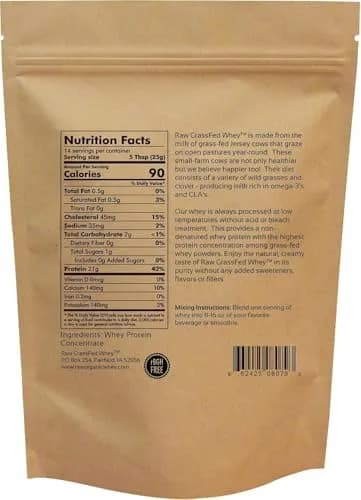 Raw Organic Whey Grass Fed Whey Protein Powder Unflavored 255 g (12 oz) | Pure 1-Ingredient Protein for Muscle Recovery thumbnail 6
