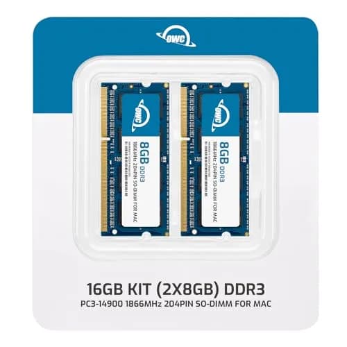 OWC Memory 16GB (2 x 8GB) DDR3 PC3-14900 1866MHz SO-DIMM RAM | 16GB (2 x 8GB) 1866MHz DDR3 SO-DIMM PC3-14900 CL13 1.35V 204-pin thumbnail 2