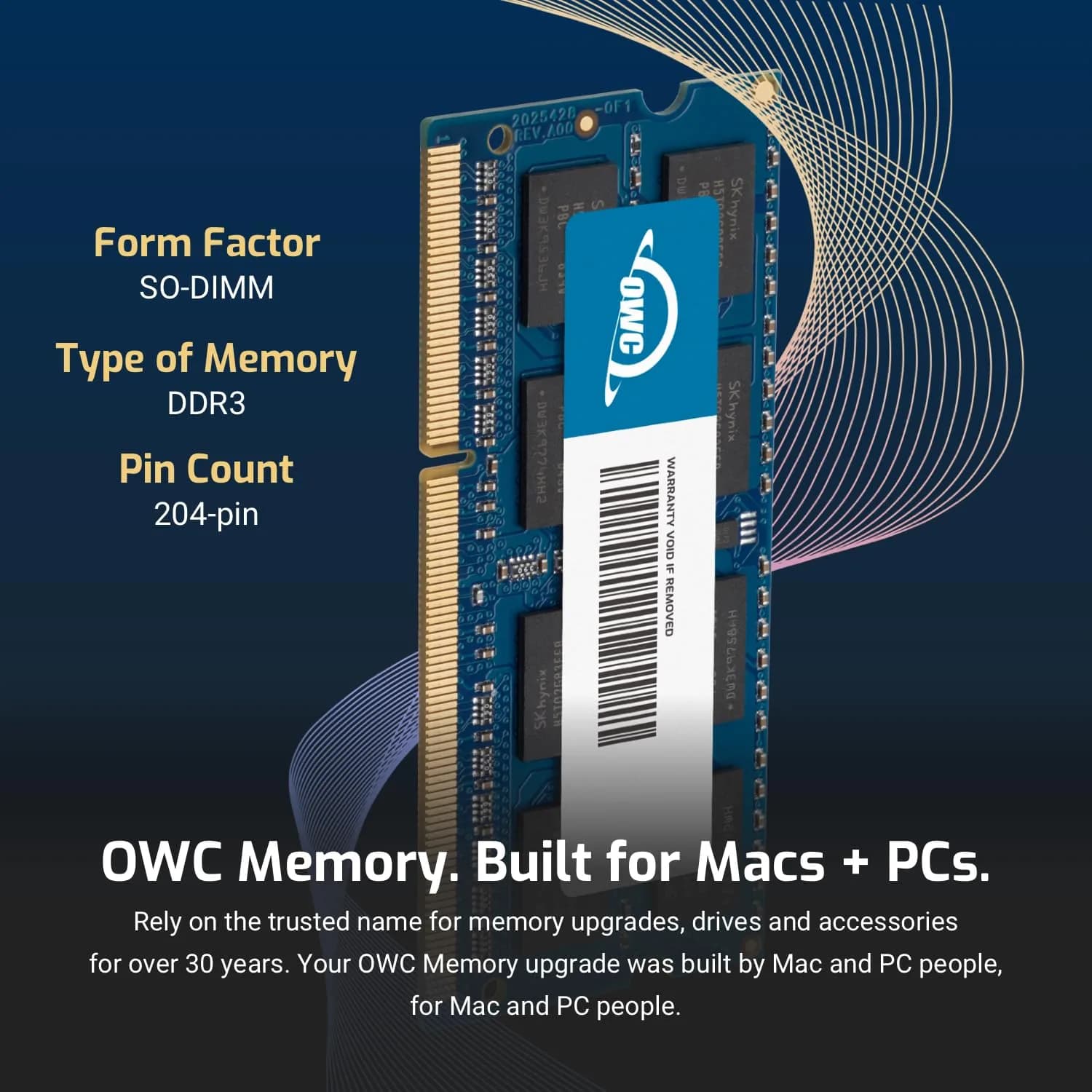 OWC Memory 16GB (2 x 8GB) DDR3 PC3-14900 1866MHz SO-DIMM RAM | 16GB (2 x 8GB) 1866MHz DDR3 SO-DIMM PC3-14900 CL13 1.35V 204-pin - view 3