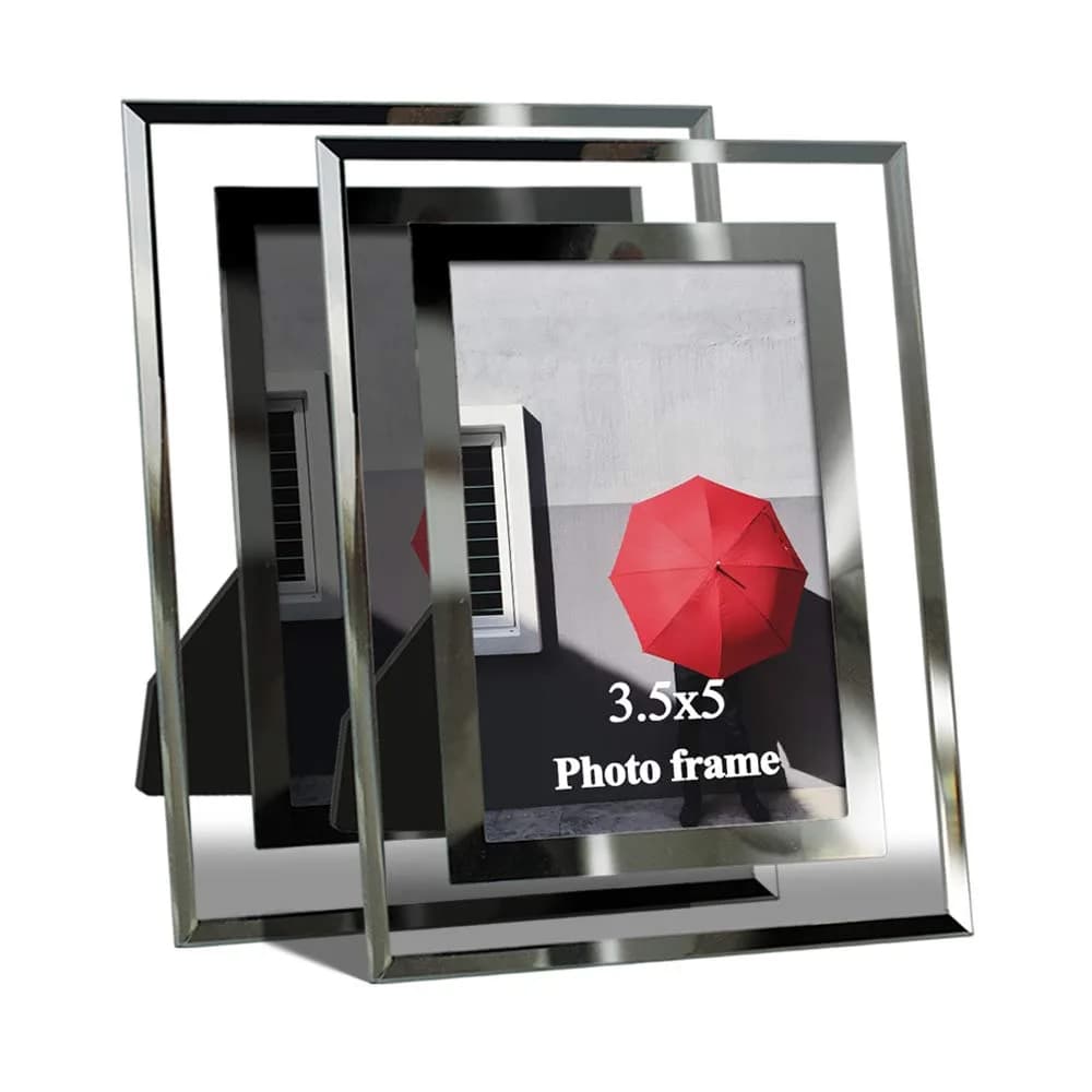Giftgarden 3.5x5 Picture Frame Modern 3.5 by 5 Glass Frame for Photo Tabletop Display, 2 Pack | Elegant Wall & Tabletop Decor