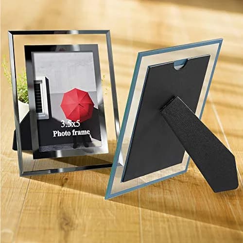 Giftgarden 3.5x5 Picture Frame Modern 3.5 by 5 Glass Frame for Photo Tabletop Display, 2 Pack | Elegant Wall & Tabletop Decor thumbnail 3